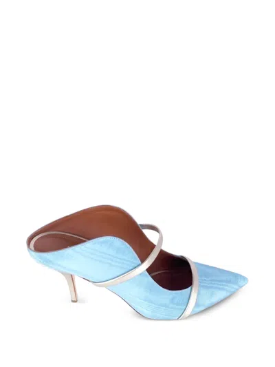Pre-owned Malone Souliers Maureen Pointed-toe Mules In Blue