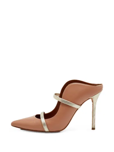 Pre-owned Malone Souliers Maureen Pointed Toe Mules In Neutral