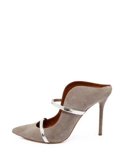 Pre-owned Malone Souliers Maureen Pointed-toe Mules In Gray