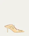 Malone Souliers Maureen Raffia Dual-band Mule Pumps In Beige Platino