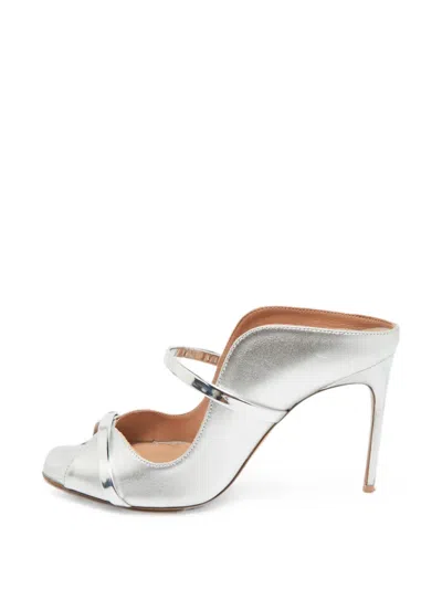 Pre-owned Malone Souliers Maureen Sculptural Sandals In Silver