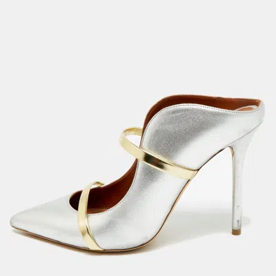 Pre-owned Malone Souliers Maureen Size 38 Silver/gold Leather Pumps