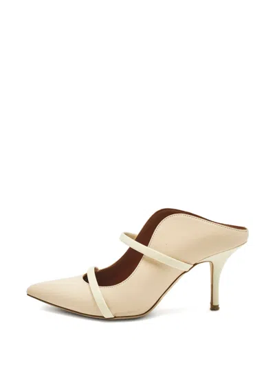 Pre-owned Malone Souliers Maureen Strap Leather Mules In Neutral