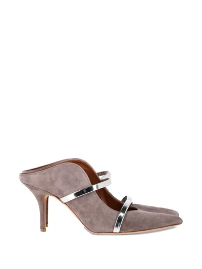 Pre-owned Malone Souliers Maureen Strap Mules In Gray
