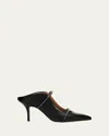 Malone Souliers Maureen Studded Nappa Leather Double-strap Mules In Black