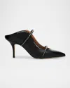 Malone Souliers Maureen Studded Nappa Leather Double-strap Mules In Black