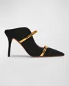 MALONE SOULIERS MAUREEN SUEDE DUAL-BAND MULE PUMPS