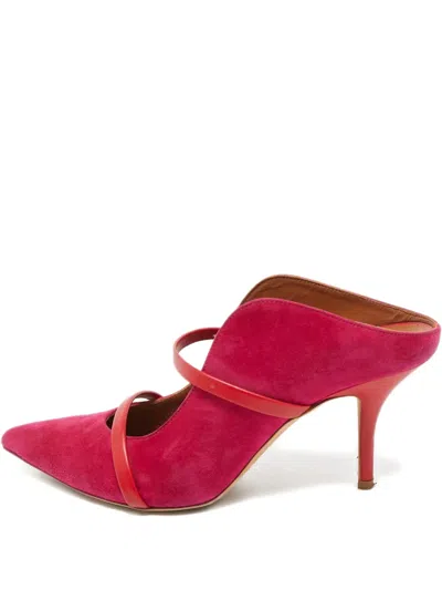 Pre-owned Malone Souliers Maureen Suede Mules In Pink