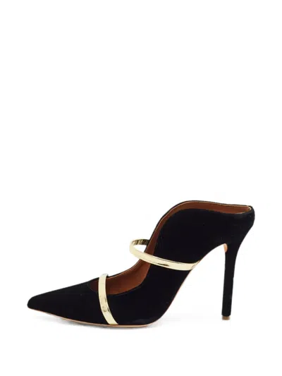Pre-owned Malone Souliers Maureen Velvet Pumps In Black
