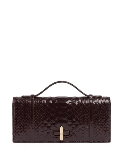 Malone Souliers May Snake-effect Leather Clutch Bag In Burgundy