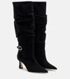 Malone Souliers Melina 70 Suede Knee-high Boots In Black