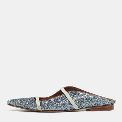 Malone Souliers Metallic Glitter Maureen Flat In Blue
