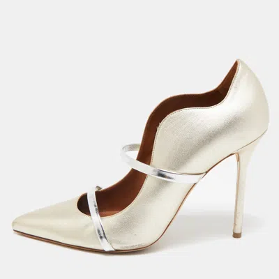 Pre-owned Malone Souliers Metallic Gold/silver Leather Maureen Pumps Size 41