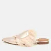 Malone Souliers Metallic Leather And Feather Pointed Toe Flat Mules In Multi