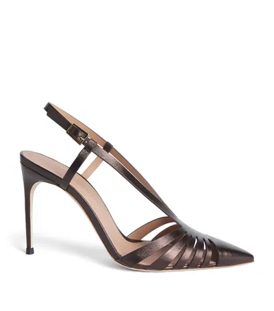 Malone Souliers Metallic Leather Janette Slingback Pumps 90 In Red