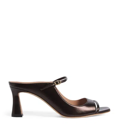 Malone Souliers Metallic Leather Rania Heeled Mules 70 In Brown