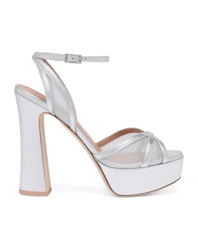 Malone Souliers Metallic Mesh Sylvie Platform Sandals 125