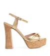 Malone Souliers Metallic Nappa Keaton Heeled Sandal 125