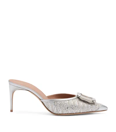 Malone Souliers Metallic Raffia Mona Heeled Mules 70