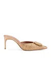 Malone Souliers Metallic Raffia Mona Heeled Mules 70 In Brown