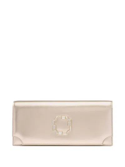 Malone Souliers Metallic Vivien Jewel Clutch Bag In Gold