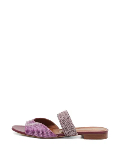 Pre-owned Malone Souliers Milena Woven-cord Sandals In Pink