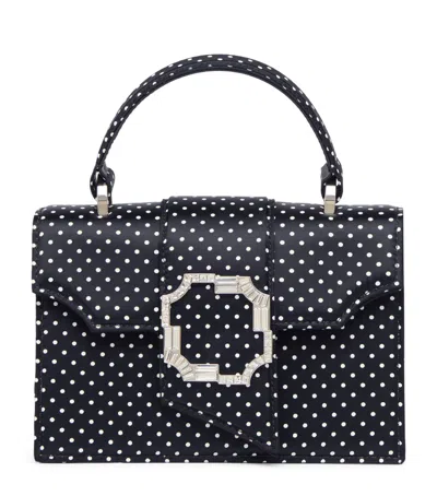 Malone Souliers Mini Polka Dot Satin Top-handle Bag