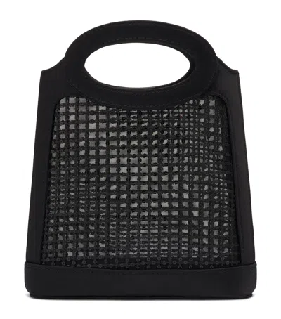 Malone Souliers Mini Satin-mesh Aura Tote Bag In Black