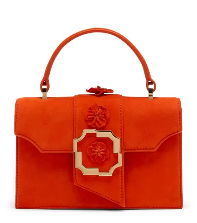 Malone Souliers Mini Suede Audrey Top-handle Bag In Yellow
