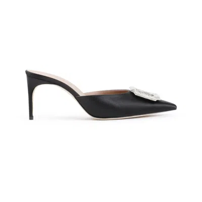 Malone Souliers Mona 70mm Satin Mules In Black