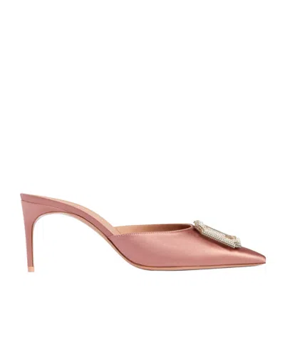 Malone Souliers Mona 70mm Satin Mules In Purple
