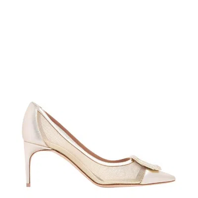 Malone Souliers Monroe 70 Platino Mesh Pumps