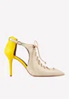 Malone Souliers Montana 85 Lace-up Nappa Leather Pumps In Cream
