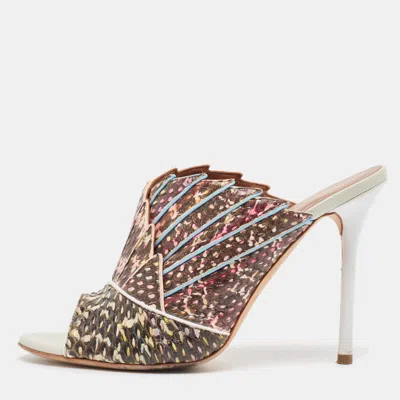Pre-owned Malone Souliers Multicolor Python Leather Mules Size 37.5