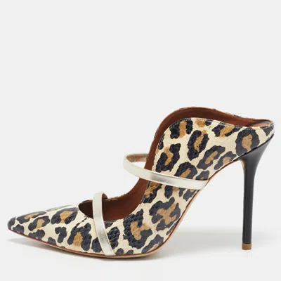 Pre-owned Malone Souliers Multicolor Snakeskin And Leather Maureen Pointed Toe Mules Size 37.5