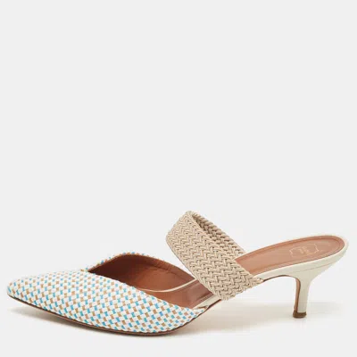 Pre-owned Malone Souliers Multicolor Woven Raffia Maisie Mules Size 41