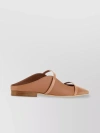 MALONE SOULIERS NAPPA LEATHER FLAT SLIPPERS WITH STRAP DETAIL
