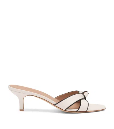 Malone Souliers Nappa Leather Raquel Kitten Heel Mules 45 In Neutral