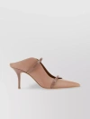 MALONE SOULIERS NAPPA LEATHER STRAPPY MULES WITH POINTED TOE