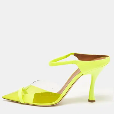Pre-owned Malone Souliers Neon Green Iona Heel Mules Size 40.5