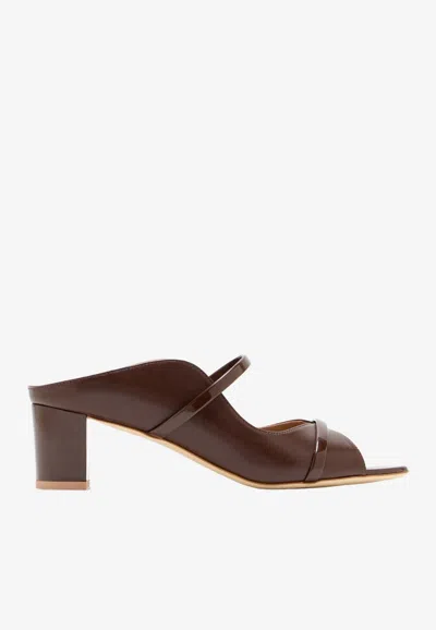 Malone Souliers Norah 45 Nappa Leather Mules In Brown