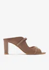 Malone Souliers Norah 70 Leather Sandals In Taupe