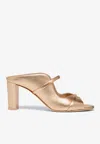 Malone Souliers Norah Wicker Dual-band Mules In Gold