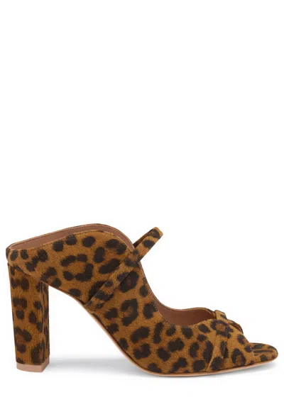 Malone Souliers Norah 85 Leopard-print Suede Heeled Sandals In Animal Print