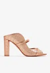 MALONE SOULIERS NORAH 85 MULES IN METALLIC LEATHER
