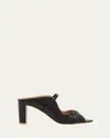Malone Souliers Norah Croc-embossed Leather Double-strap Mule Sandals In Multi