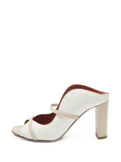 Pre-owned Malone Souliers Norah Leather Mules In White