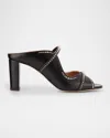 Malone Souliers Norah Nappa Leather Dual-strap Mule Sandals In Black