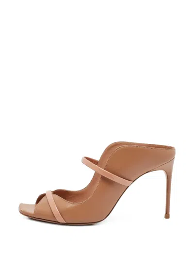 Pre-owned Malone Souliers Norah Patent-strap Sandals In Neutrals