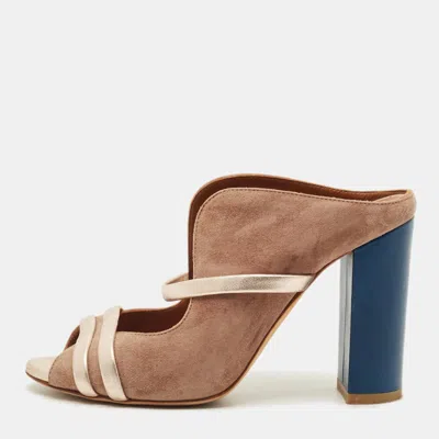 Pre-owned Malone Souliers Norah Size 35 Brown Leather And Suede Mules